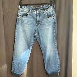Silver Boyfriend Jeans, Size 18